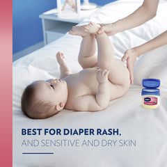 Vaseline Baby Petroleum Jelly two-pack on display for convenient supply.