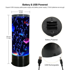 Color-changing LEDs display 16 colors for mood lighting.