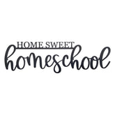 Vausart Home Sweet Homeschool metal wall sign front view for classroom motivation.