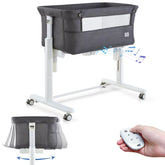 VaVaSoo rocking bassinet with auto-rocking action calms newborns.