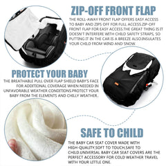 Vaxaape roll-away front flap provides easy baby access