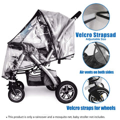 Vaxaape stroller rain cover waterproofing keeps baby dry during showers.