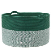 Vazpalas extralarge cotton rope basket folded for easy storage.