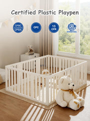 VBABY playpen roof configuration offers enclosed play area for curious babies.