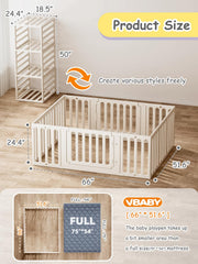 VBABY playpen sofa guardrail provides soft boundary for nearby play.
