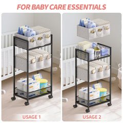 VEESUN diaper caddy with adjustable dividers creates customizable storage space and easy access