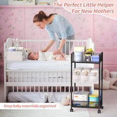 VEESUN metal-frame diaper organizer supports heavy items with sturdy construction