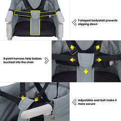 VEEYOO folding travel high chair packs flat for compact, portable trips
