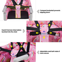 VEEYOO hook-on chair five-point harness secures baby during meals