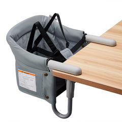 VEEYOO Hook On Chair attachment shows fast, secure table-top setup for meals