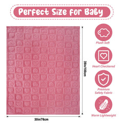 VEIDIA plush heart-checkered blanket is a charming baby shower gift idea.