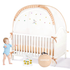VEIZXUN crib tent star pattern for peaceful sleep and mosquito protection