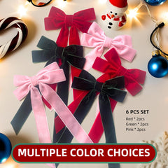 Velvet Bows Hair Clips in green offer versatile festive looks with secure grip