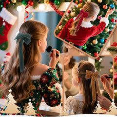 Velvet Bows Hair Clip red side view showcases plush texture for chic everyday wear