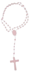 Venerare Vatican Imports pink rosary packaging view for church events and gifting