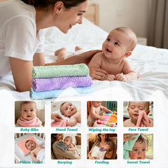 Vermiels 7x9 inch washcloths size closeup emphasizing portable, travel-friendly dimensions