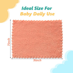 Vermiels baby washcloths soft coral fleece closeup highlighting plush texture for gentle cleansing