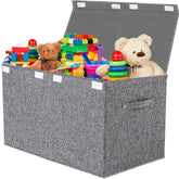 VERONLY collapsible toy storage bin with lid showing dustproof design for clean toys