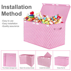 VERONLY collapsible toy box folds flat for easy storage when not in use