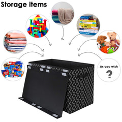 VERONLY toy chest box black open lid demonstrates dust-proof access and easy reach for toys.