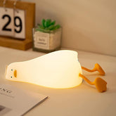 Veryrich duck night light lying-flat showing playful bedside illumination with phone stand