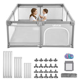 VEVOR baby playpen exterior dimensions show spacious footprint for toddler movement