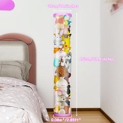 VG1M stuffed animal storage tube neon strip detail adding decorative charm to kids room