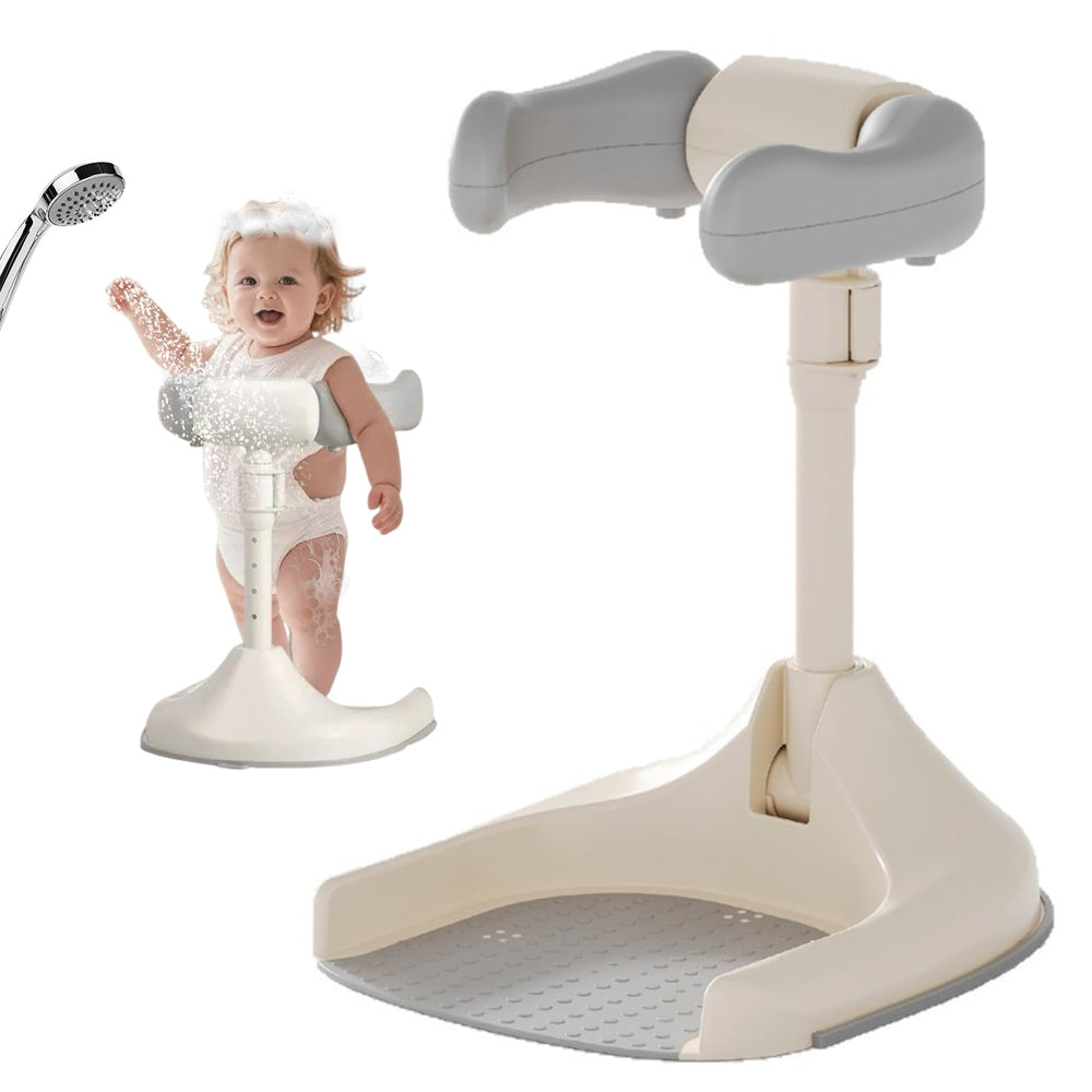 VGIUB baby shower stand with ergonomic backrest supports comfortable toddler bathing.