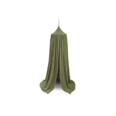 Vhaso cotton kids bed canopy on crib ready for easy assembly and nursery decoration.