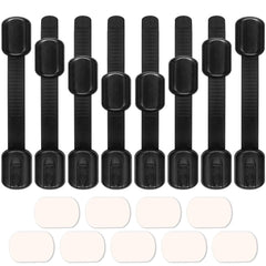 Viaky 8-pack black cabinet locks pack shot for quick babyproofing