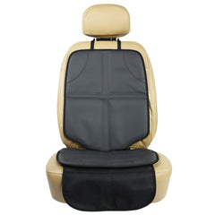 Viaviat leather booster protector back view with soft felt backing to protect seats.