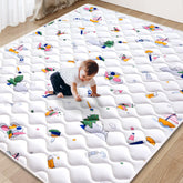 Vibe bear baby play mat close-up shows thick foam for comfortable tummy time.