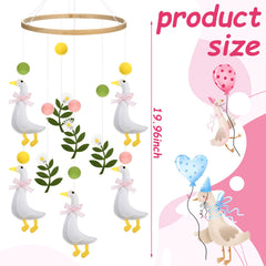 Vicenpal Silly Goose mobile showing pink-yellow hues for nursery ambiance.
