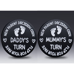 Vichona decision coin closeup engraving highlights durable stainless steel and lasting etch.