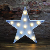 Vicila LED marquee star night light wall-mount provides cozy blue ambience for kids.
