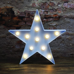 Vicila LED marquee star night light wall-mount provides cozy blue ambience for kids.