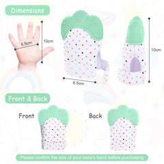 Vicloon 2Pack teething mitt right-wrist wear, prevents scratches while baby explores textures.