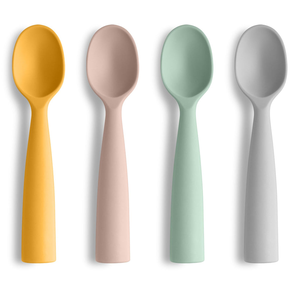 Vicloon four-pack baby spoons in colors supports early self-feeding