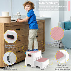 Victostar 2-Step Stool pink for potty training β easy reach to toilet
