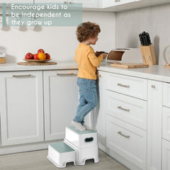 Victostar step stool used for potty training and hand washing tasks.