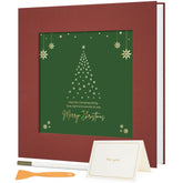 Vienrose Christmas Photo Album red cover with window display for easy memory viewing.