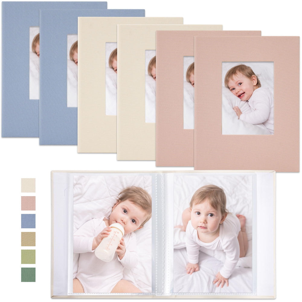 Vienrose Morandi album front cover window for personalized memory keepsake