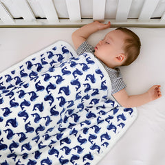 VigorSpring Whale Blanket back view showing plush double-layer warmth for chilly evenings