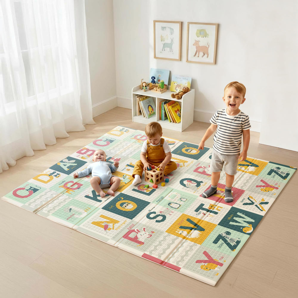 V VIKWORLD extra-large play mat 71x59 folded for easy storage and versatile use across rooms.