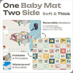 V VIKWORLD waterproof baby mat with wipe-clean surface for spills during playtime.