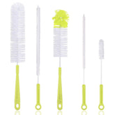 Vila 5-pack bottle cleaning brushes showing versatile reach for bottles and decanters