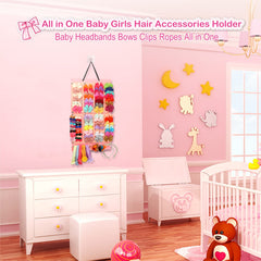 Vimiv 16-ribbon bow organizer shows two rows of ribbons for neat storage.