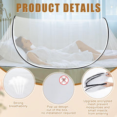 Vincreem outdoor mosquito net in campsite setting blocks pests while relaxing.