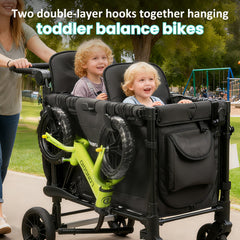 Viotiin two-layer hooks support large items like balance bikes safely.