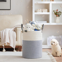VIPOSCO cotton rope laundry basket 72L ready to hold blankets and towels
